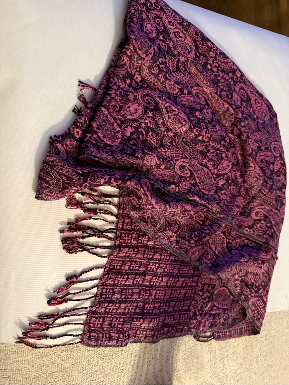 Women's Purple  Paisley Scarf Wrap Made in India